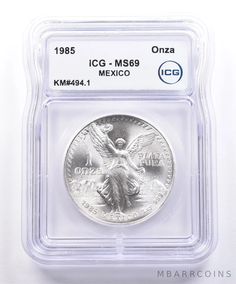 1985 Mo Mexico 1 Onza Silver Libertad MS69 ICG