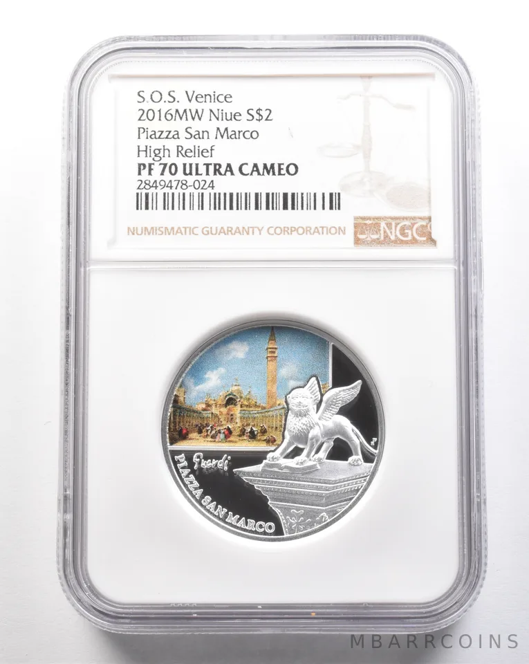 2016 MW Niue $2 Silver SOS Venice Piazza San Marco HR PF70 NGC *7456