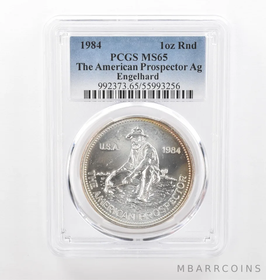 1984 Engelhard Prospector 1 Oz Silver MS65 PCGS Beautiful Tone *2163