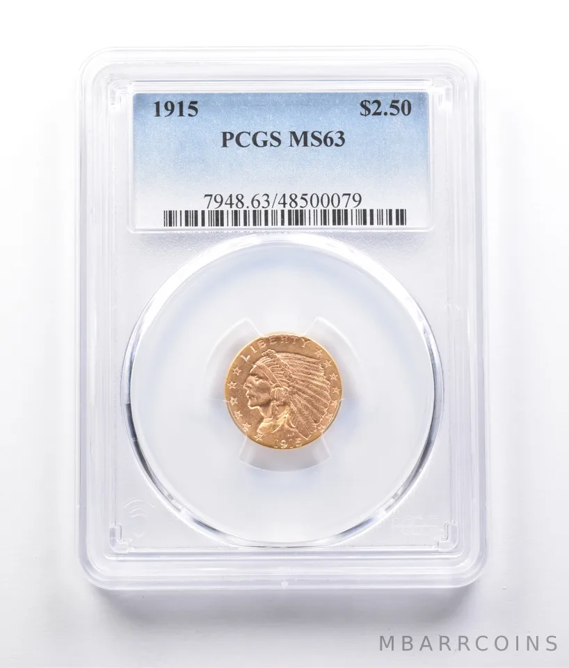 1915 $2.50 Indian Head Gold Quarter Eagle MS63 PCGS PQ *7307
