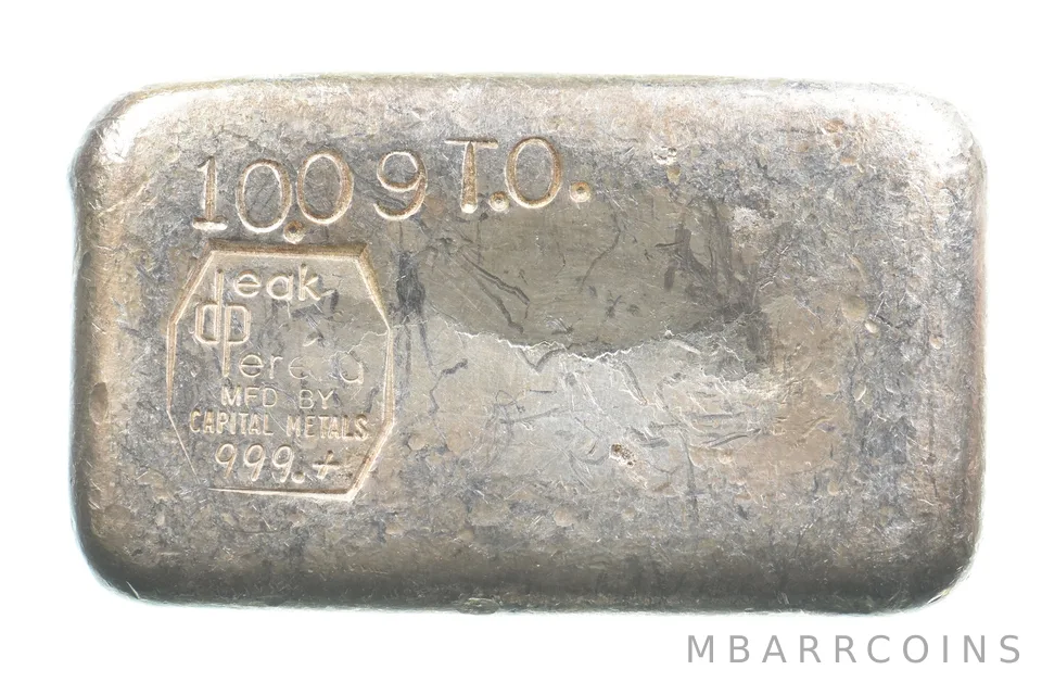 10.09 Troy Oz Silver Bar Deak Perera Vintage Poured Capital Metals *5548