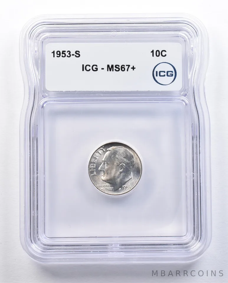1953-S Roosevelt Dime MS67+ ICG *1643
