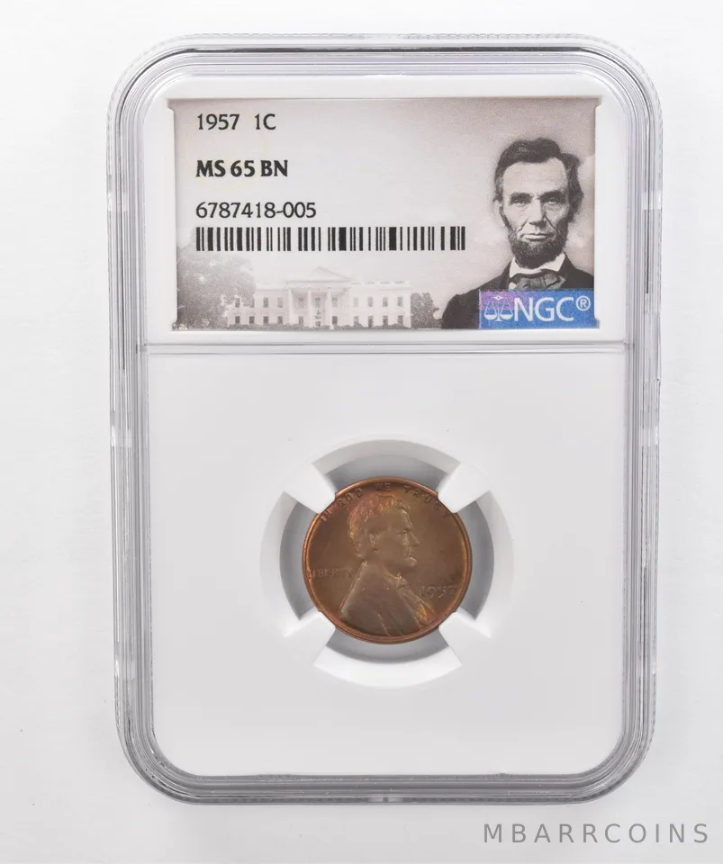 1957 Lincoln Wheat Cent MS65 BN NGC Beautiful Tone *2948