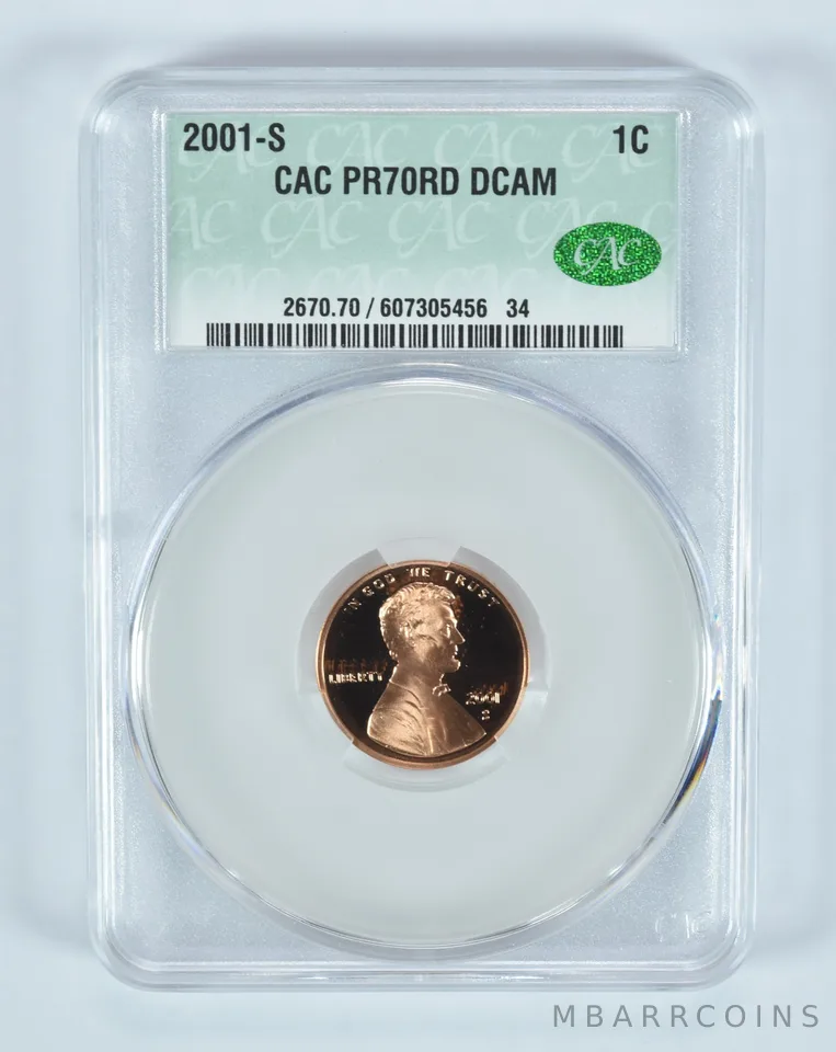 2001-S Lincoln Memorial Cent PR70 RD DCAM CAC CACg