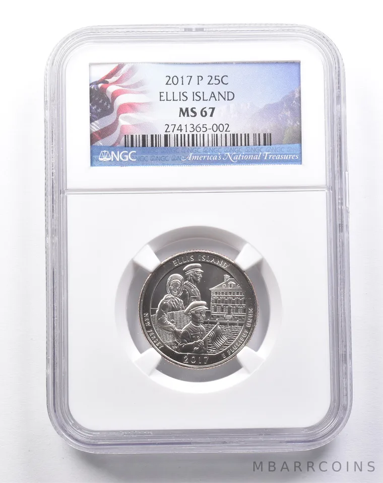 MS67 2017-P Washington Quarter Ellis Island NGC a6139