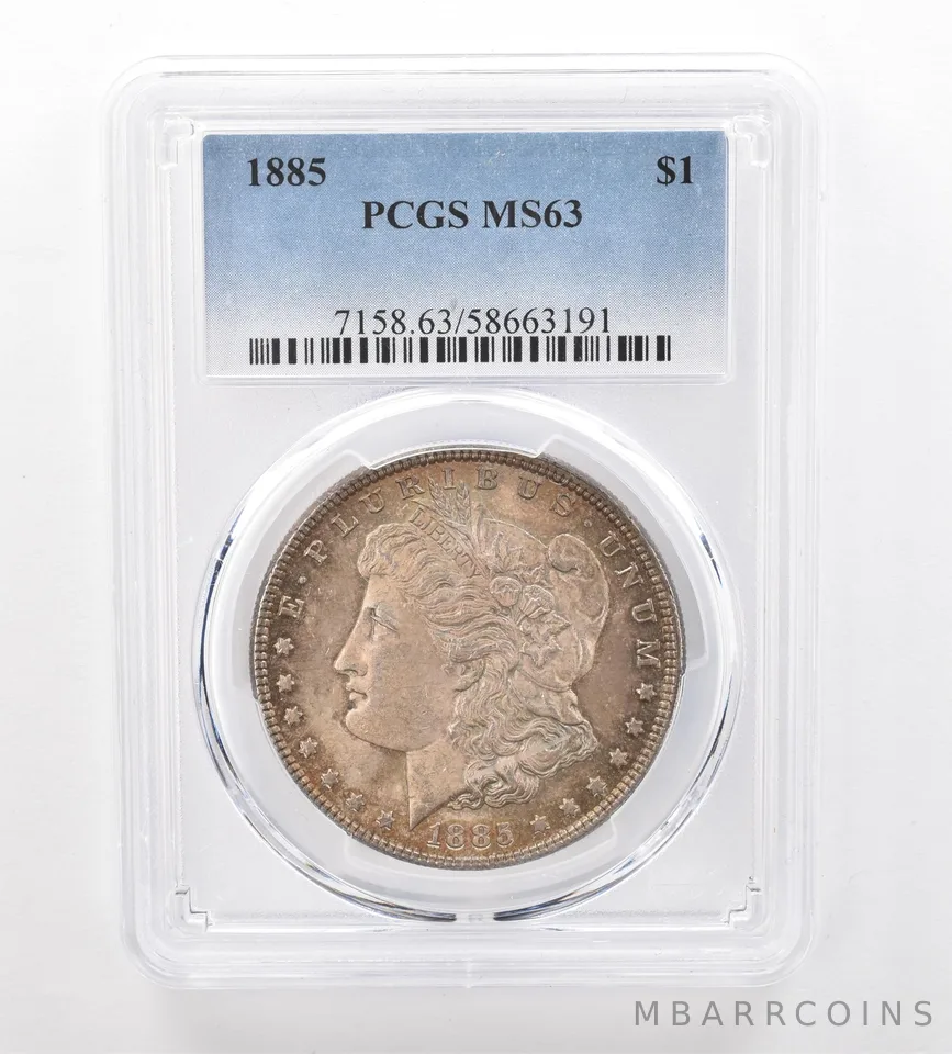 1885 Morgan Silver Dollar MS63 PCGS Beautiful Tone a7445