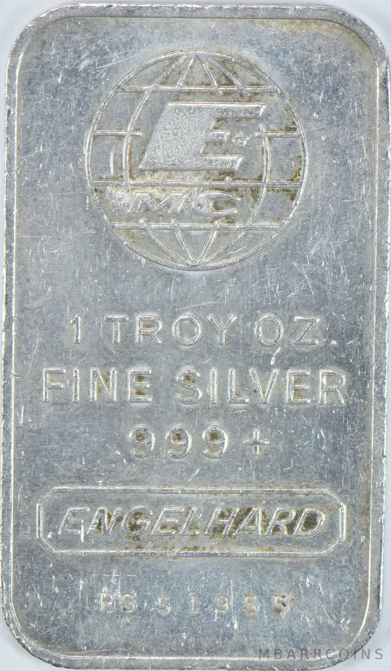 1 Troy Ounce Silver Bar Engelhard EMC