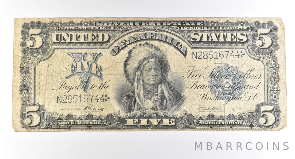 1899 $5 Silver Certificate Large Note Blue Seal Chief *2761