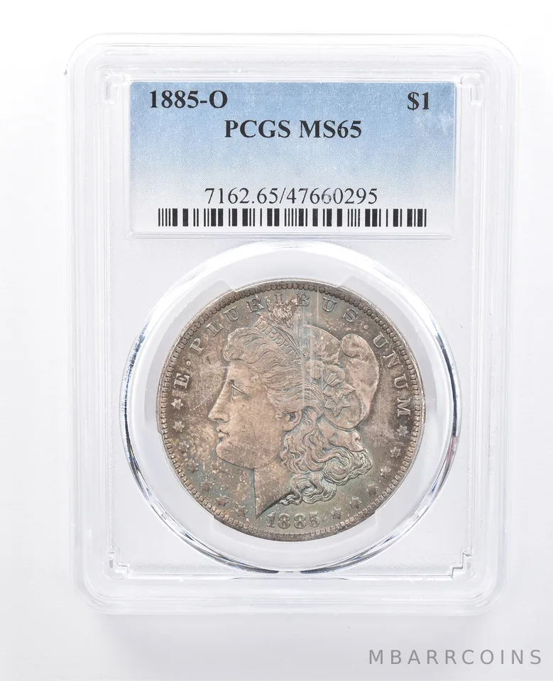 1885-O Morgan Silver Dollar MS65 PCGS Dark Green Tone *8033