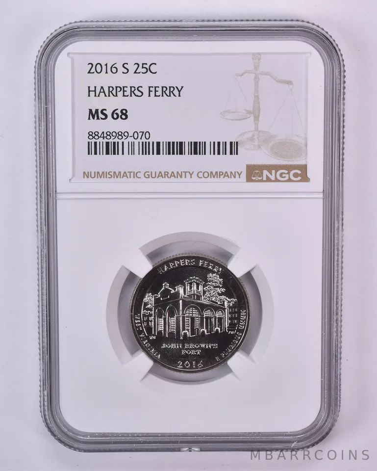 2016-S Washington Quarter ATB Harpers Ferry MS68 NGC