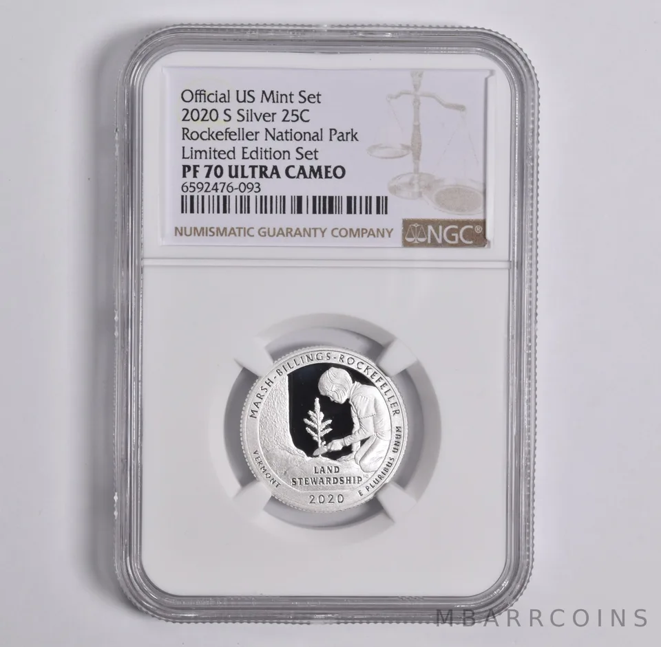 2020-S Silver Rockefeller Nat'l Park Quarter Limited Edition PF70 UCAM NGC