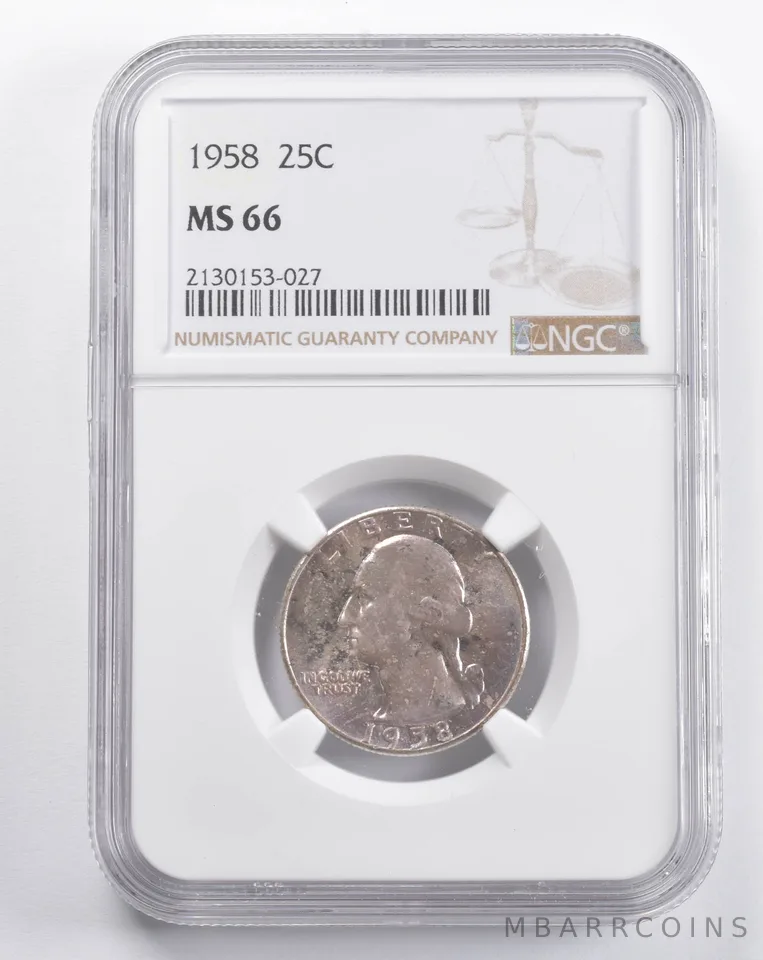 MS66 1958 Washington Quarter NGC - Great Color a5696