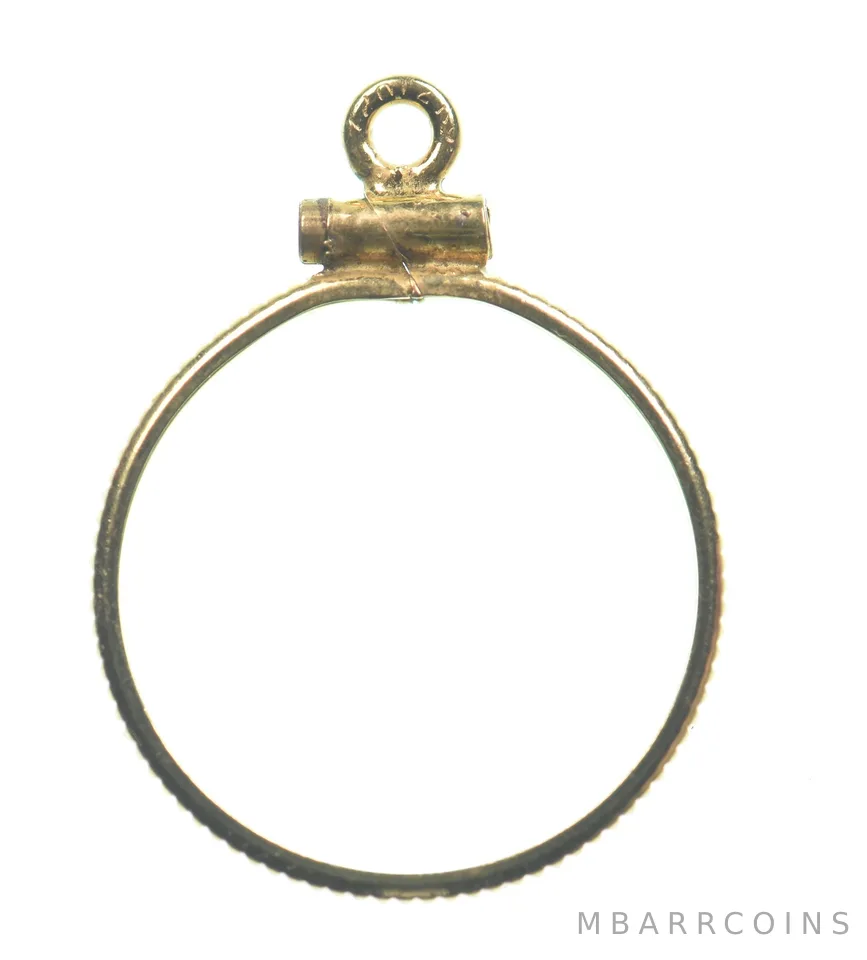 12k 0.6 Gram Gold Filled 15.5mm Coin Bezel Pendant Frame Edge *4938