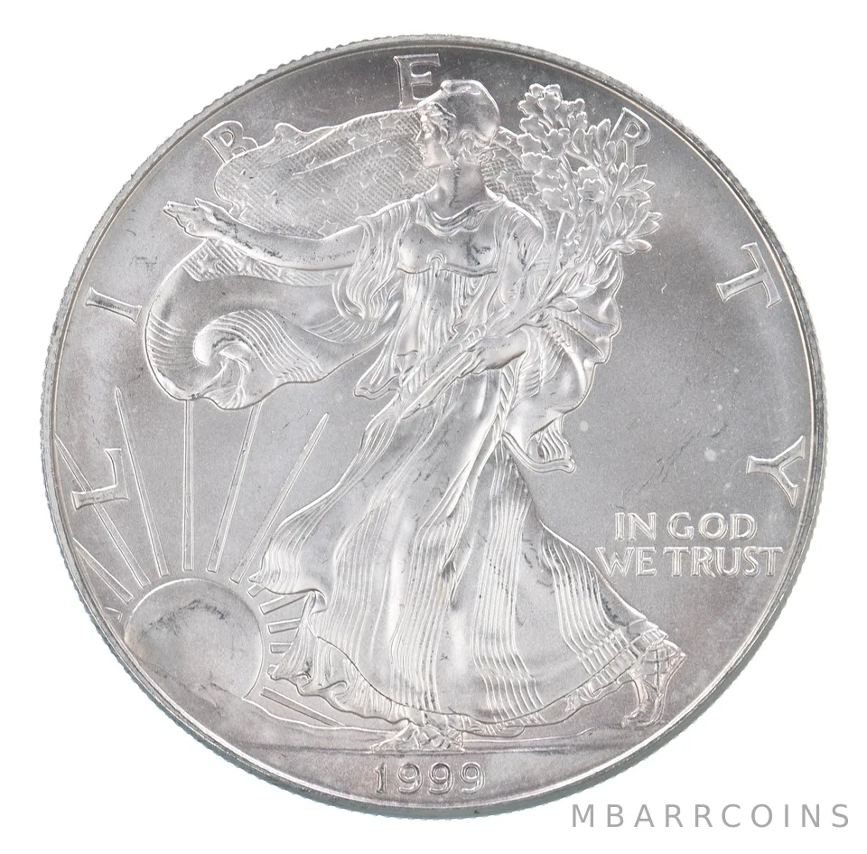 Beautiful Toned - 1999 American Silver Eagle 1 Troy Oz .999 Fine Silver *070