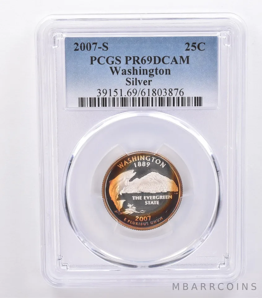 2007-S Washington State Quarter Washington Silver PR69 DCAM PCGS Nice Tone *8735