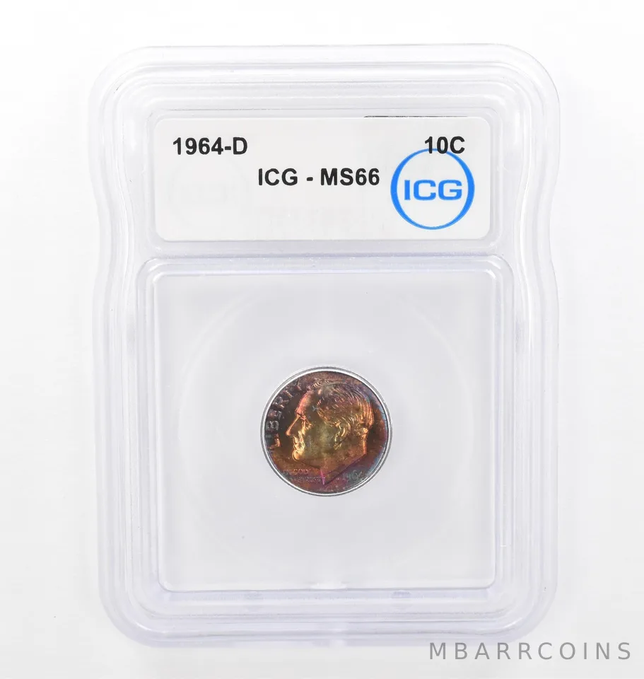 1964-D Roosevelt Dime MS66 ICG Beautiful Tone *2057