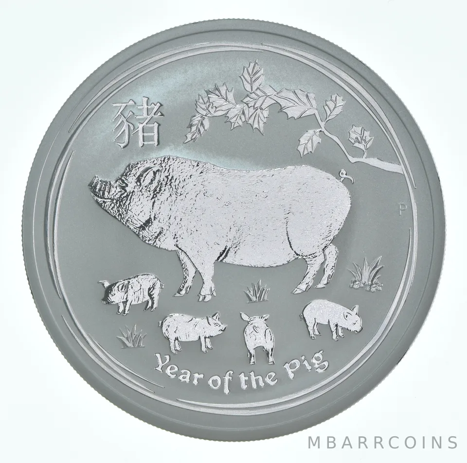2019 P Australia 2 Dollars Silver Lunar Year Of The Pig 2 Oz