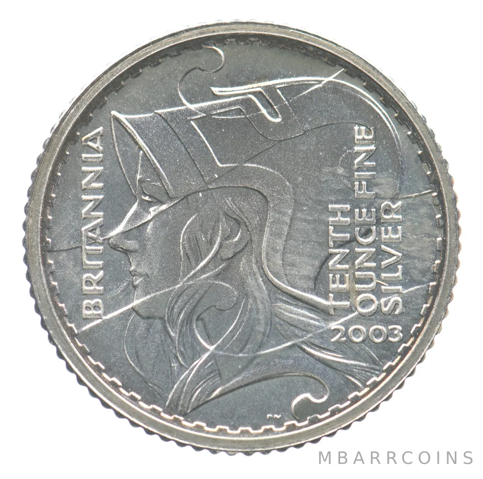 2003 Great Britain 20 Pence Silver Britannia 1/10 Oz PROOF *6388