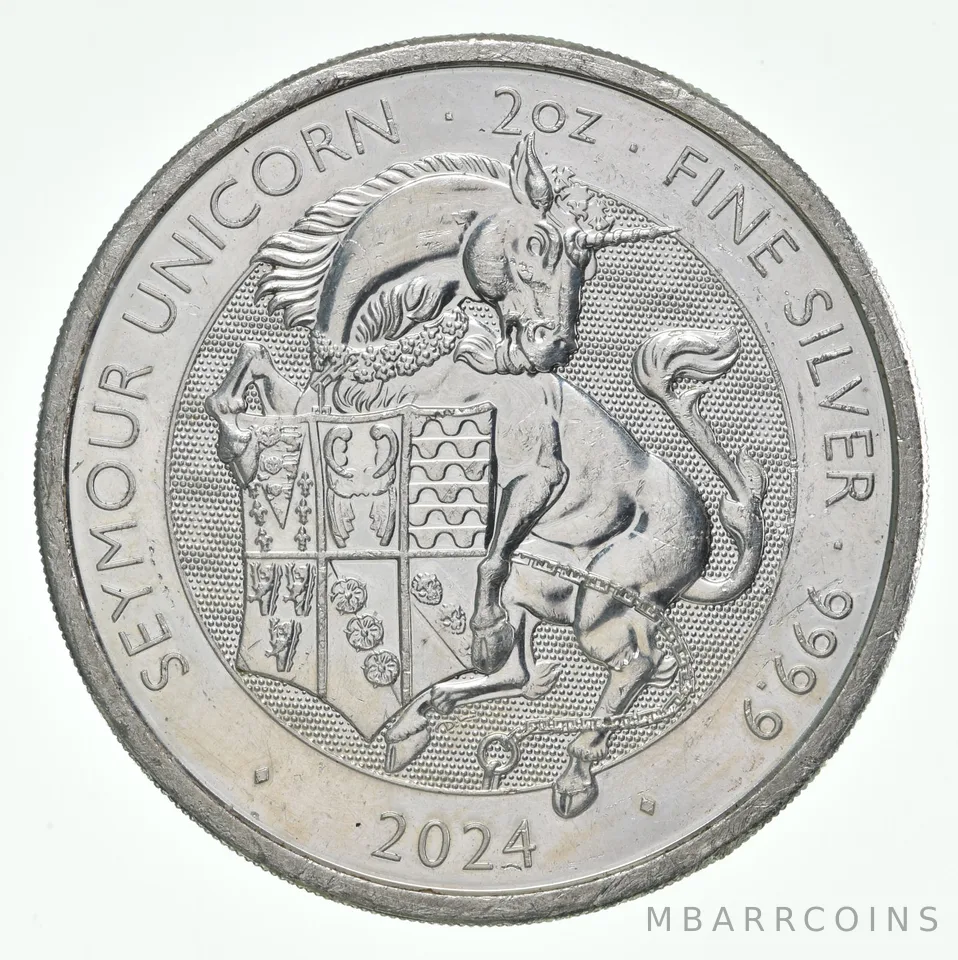 2024 Great Britain 5 Pound Silver Seymour Unicorn 2 Oz