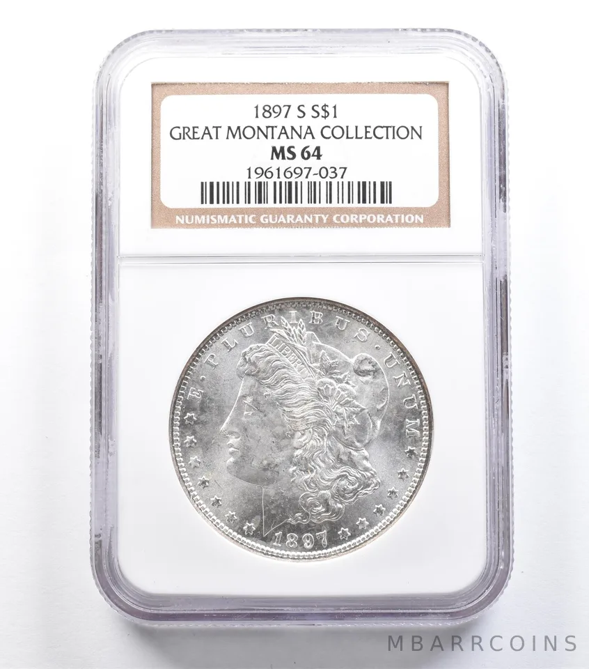 1897-S Morgan Silver Dollar Great Montana Collection MS64 NGC *0886