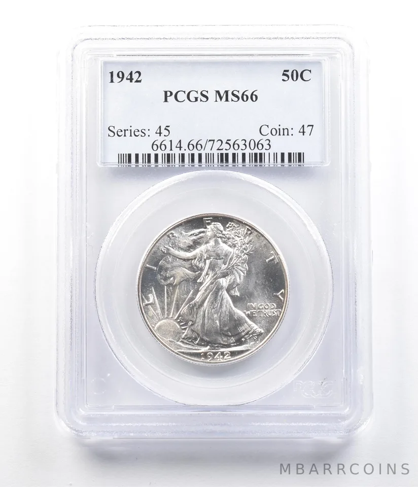 1942 Walking Liberty Half Dollar MS66 PCGS