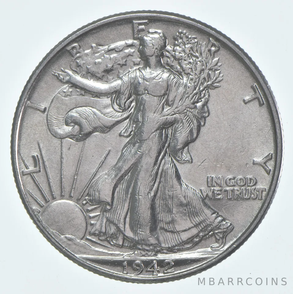 CHAU 1942 (P) Walking Liberty Half Dollar Choice AU 90% Silver (1pc)