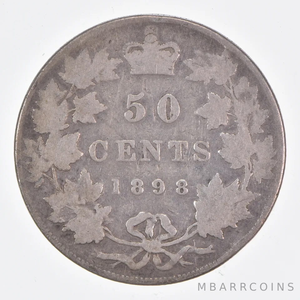 Better Date - 1898 Canada 50 Cents World Coin- Silver *459