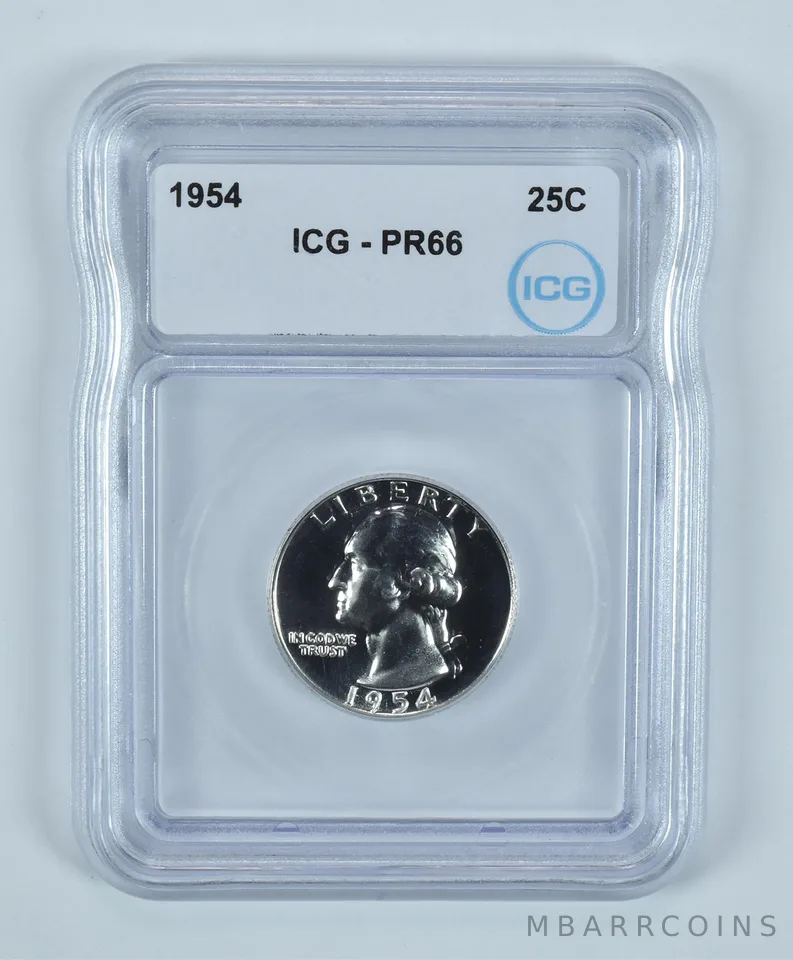 1954 Washington Quarter Silver PR66 ICG