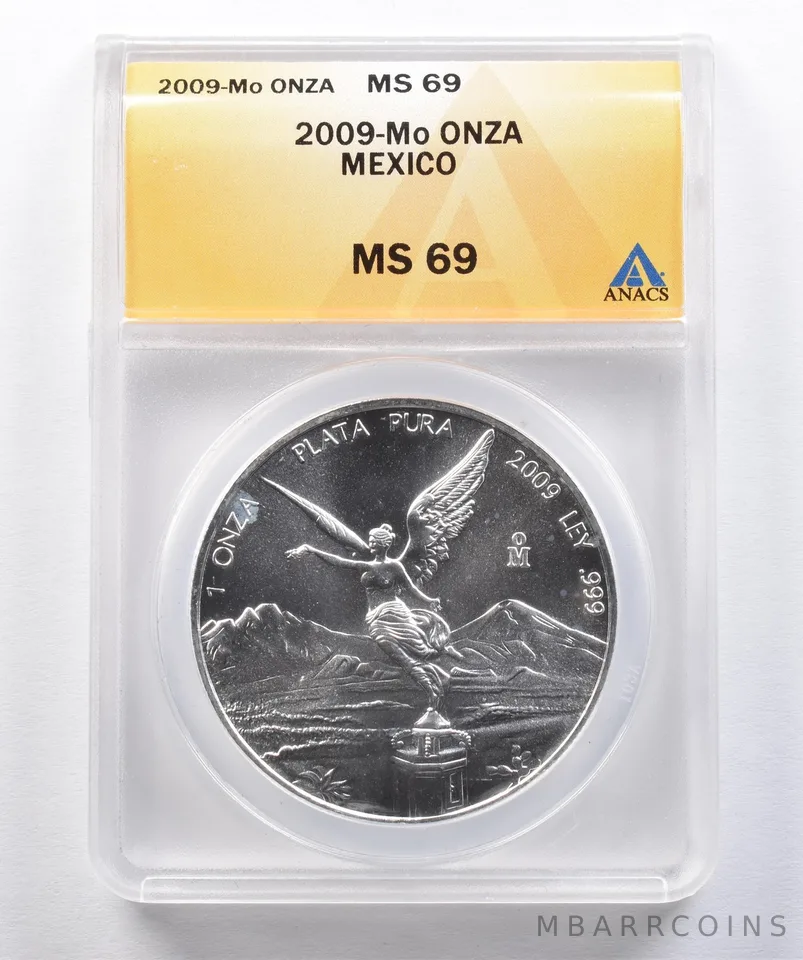 2009-Mo Mexico 1 Onza Silver Libertad MS69 ANACS *2594