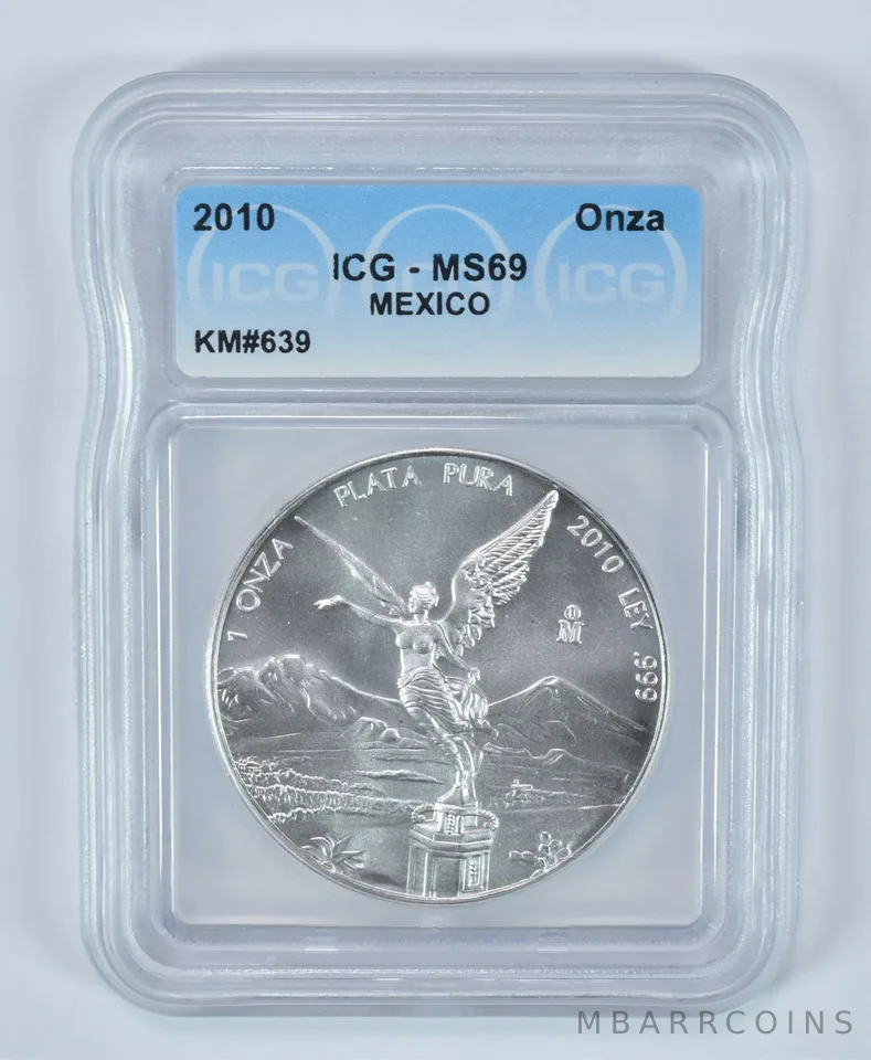 2010 Mexico 1 Onza Silver Libertad MS69 ICG