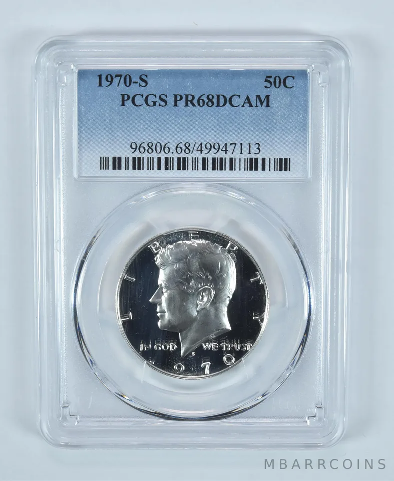 1970-S Kennedy Half Dollar PR68 DCAM PCGS Blue Label
