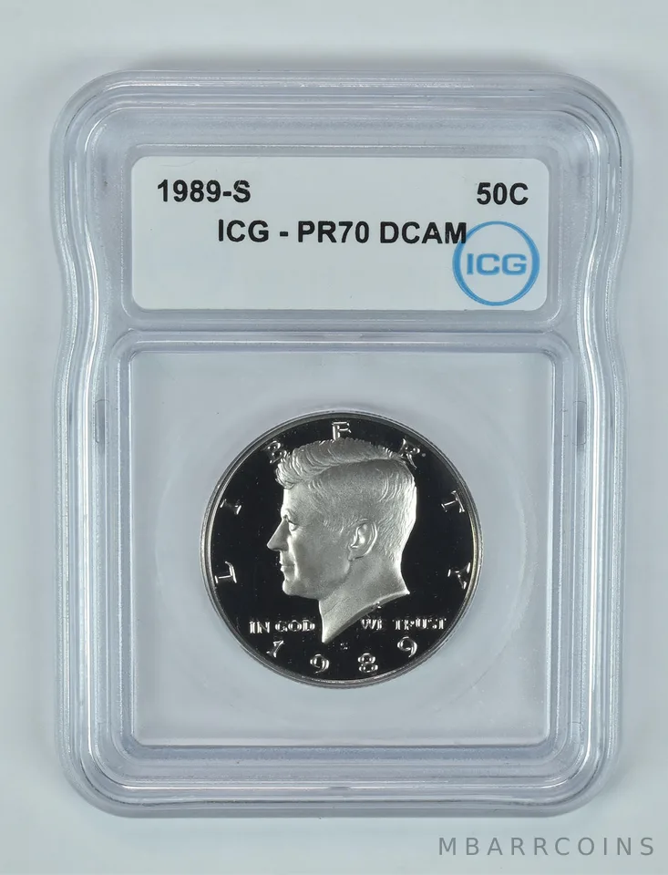 1989-S Kennedy Half Dollar PR70 DCAM ICG