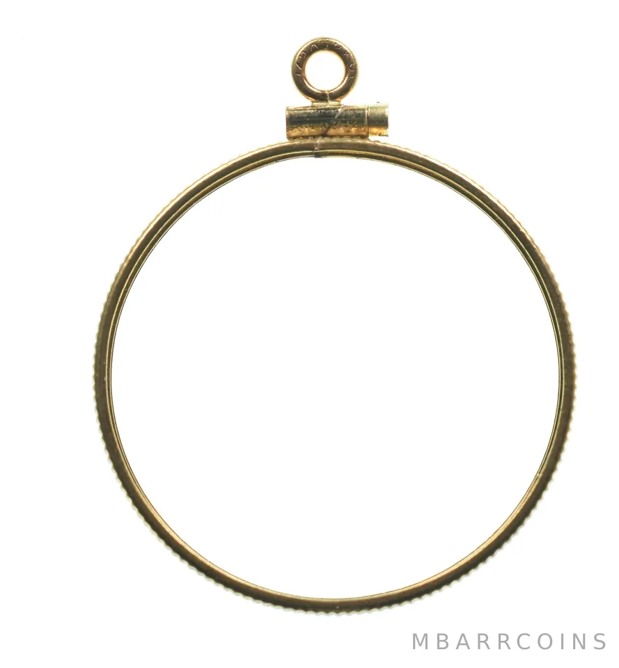 12K 28mm Gold Filled US Large Cent Coin Bezel Pendant Frame Edge *1276