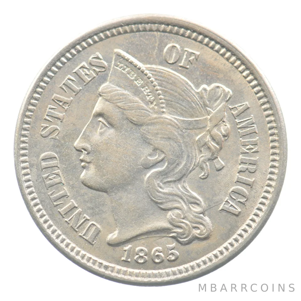 1865 Liberty Head Three Cent Nickel a5012