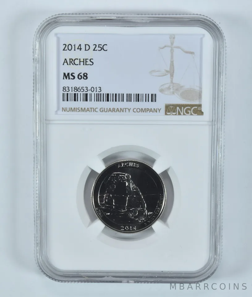 2014-D Washington Quarter Arches America The Beautiful MS68 NGC