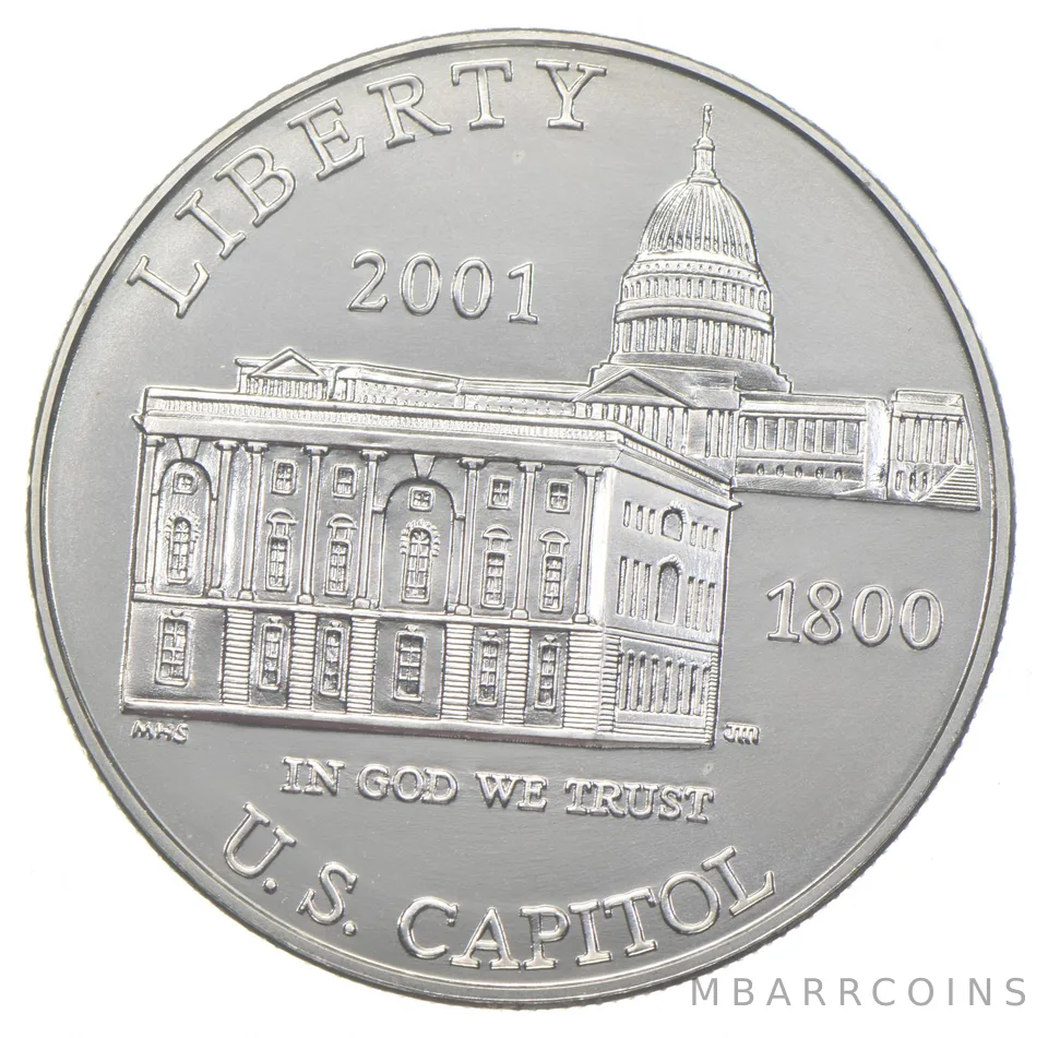 2001-P Unc US Capitol Commemorative Silver Dollar $1
