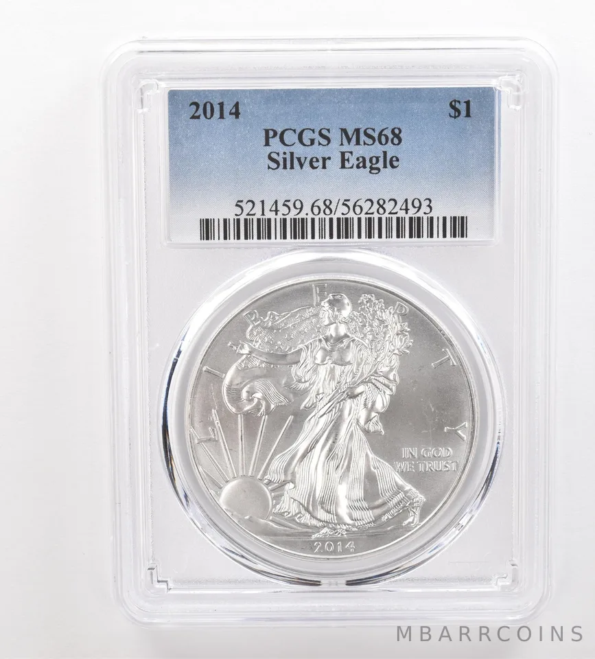 2014 American Silver Eagle MS68 PCGS Beautiful Tone Reverse *3263