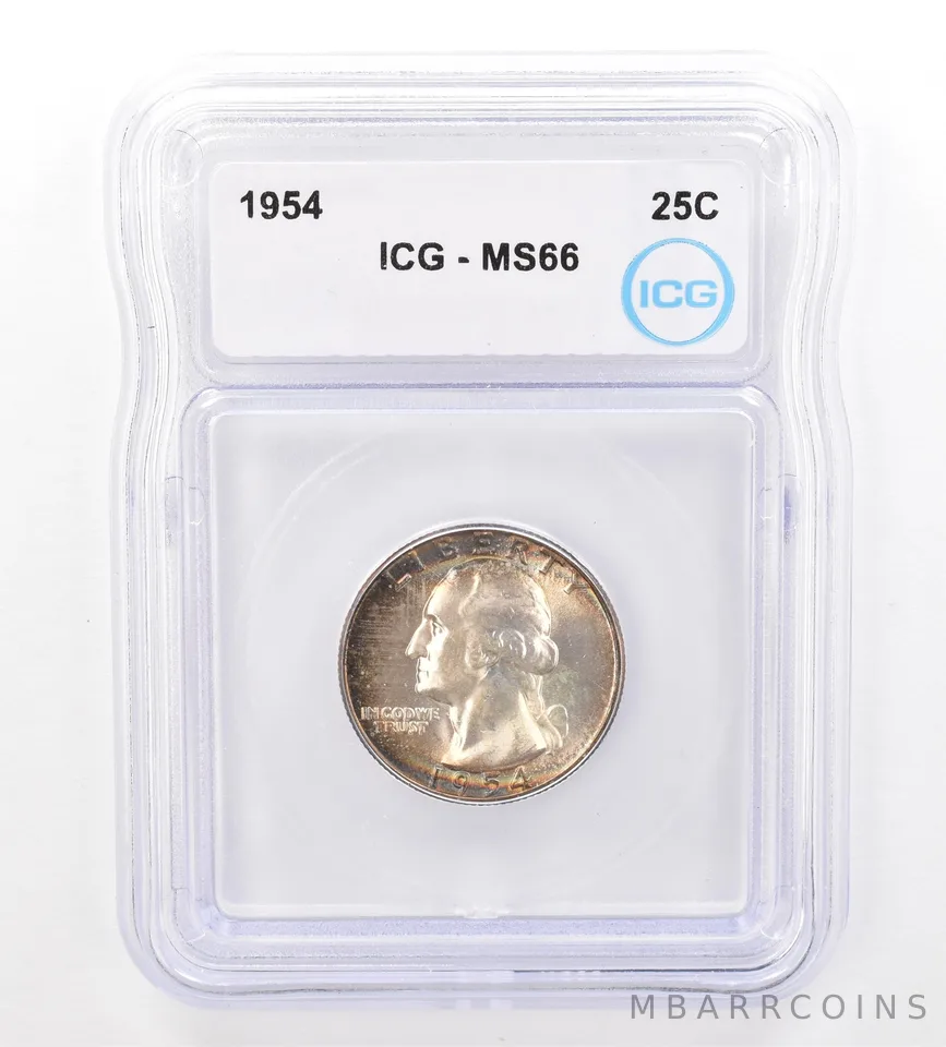 1954 Washington Quarter MS66 ICG Beautiful Tone *7363