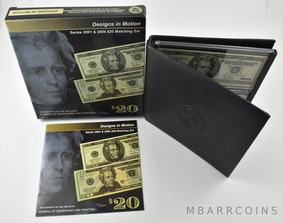 2001/2004 $20 FRN Matching Set Bureau Of Engraving W/ OGP *7935