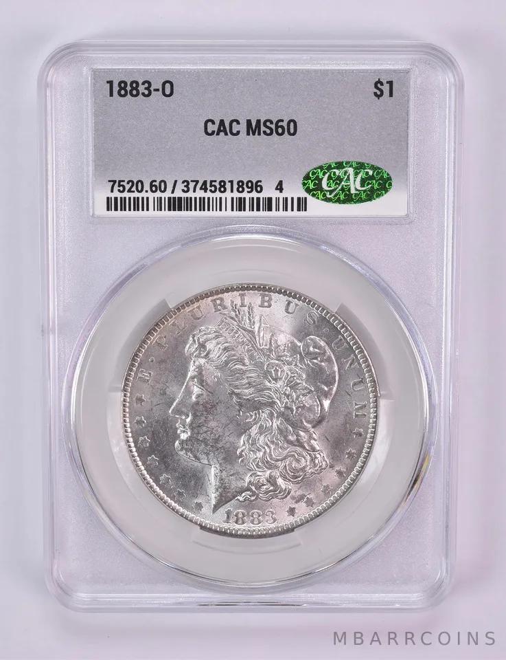 1883-O Morgan Silver Dollar MS60 CAC CACg