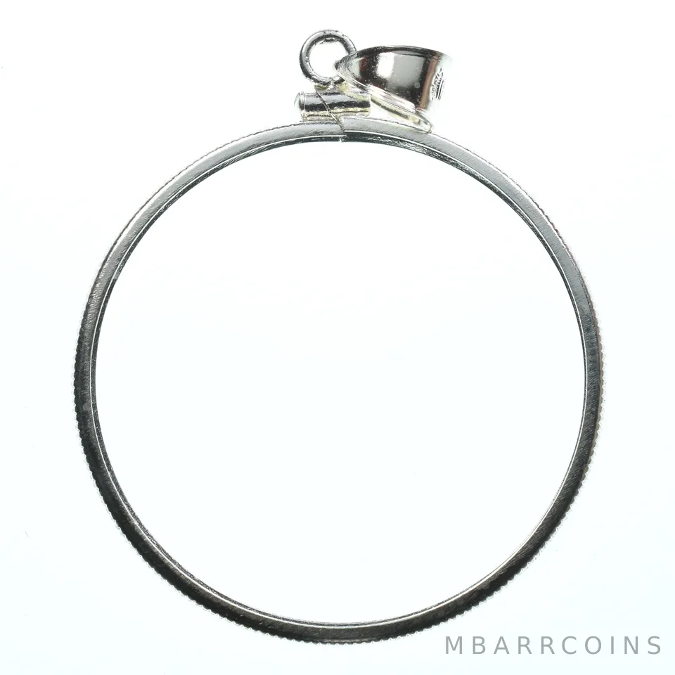 Sterling Silver 37 MM Coin Bezel Pendant Frame Edge *2154