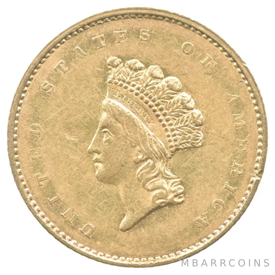 1855 $1 Indian Princess Head Gold Dollar Type 2 a1734