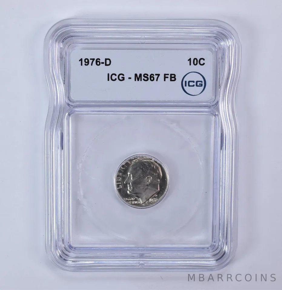 1976-D Roosevelt Dime MS67 FB ICG