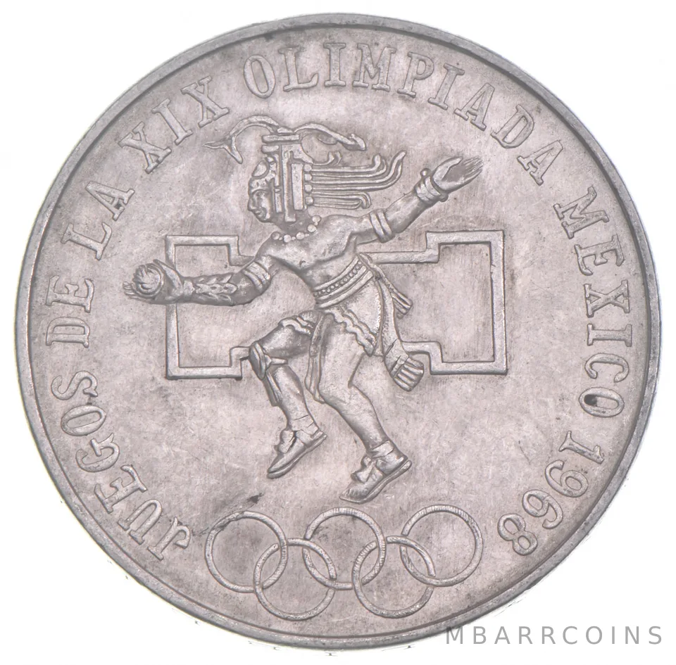 1968 Mexico 25 Pesos Silver XF/AU Circ