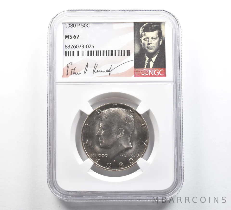 1980-P Kennedy Half Dollar MS67 NGC Special Label
