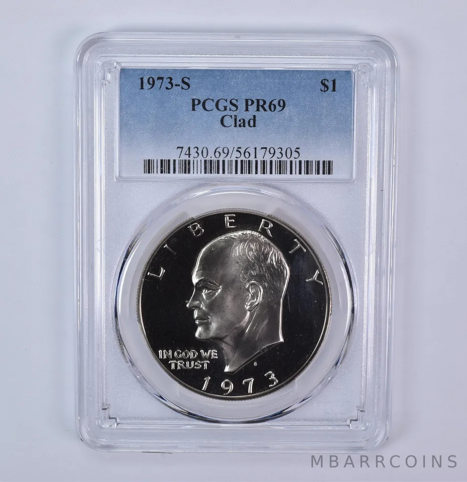 1973-S Eisenhower $1 CLAD PR69 PCGS Blue Label