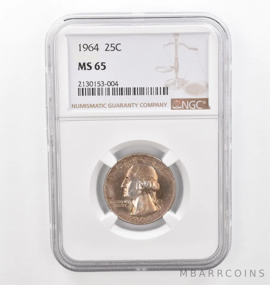 1964 Washington Quarter MS65 NGC Beautiful Tone *2247