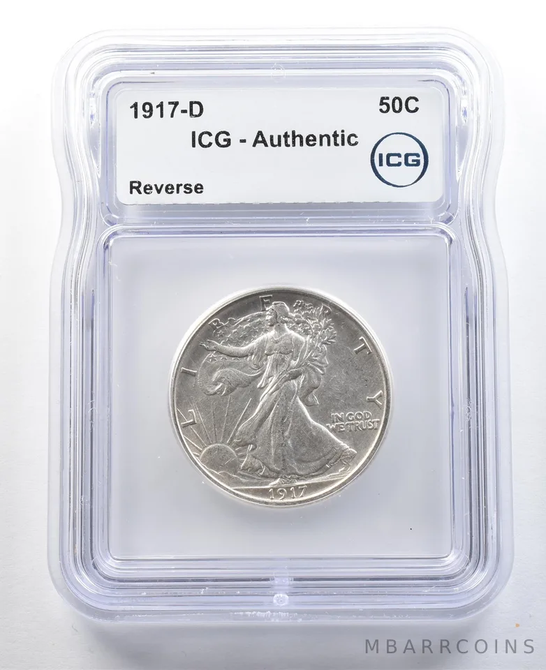 1917-D Walking Liberty Half Dollar Reverse Authentic ICG *3321