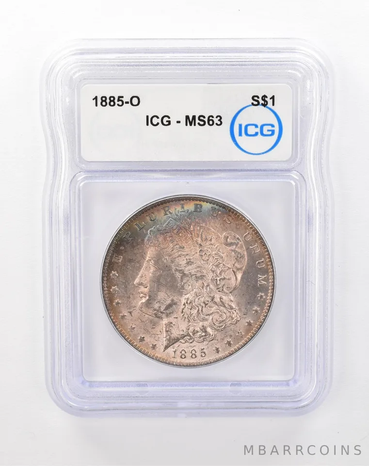 1885-O Morgan Silver Dollar MS63 ICG Peripheral Tone *1044