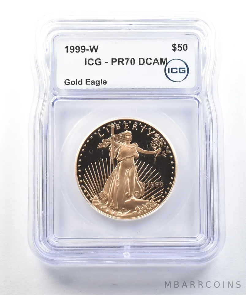 1999-W $50 American Gold Eagle 1 Oz Gold PR70 DCAM ICG